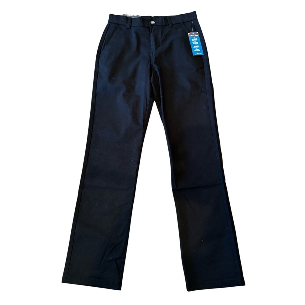 Nautica Boys Black School Uniform Performance Stretch Trouser Pant Size 16 NWT